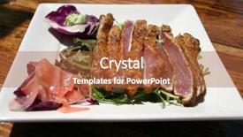  Presentation with ginger and oil - PPT theme consisting of pickleball - quck grilled sashimi with pickled background and a red colored foreground