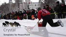  Presentation with dog sled - Presentation having quebec-city-canada-january-31 background and a sky blue colored foreground