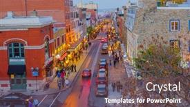  Presentation with honors - Audience pleasing PPT theme consisting of quebec-city-canada-october-13 backdrop and a violet colored foreground