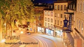  Presentation with america canada - Presentation theme featuring quebec-city-canada-sep-10 background and a coral colored foreground