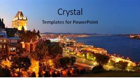 Presentation with skyline - Presentation theme consisting of quebec city skyline panorama background and a teal colored foreground