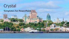  Presentation with skyline - Presentation theme having quebec city skyline panorama background and a light blue colored foreground