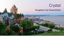  Presentation with skyline - Cool new presentation with quebec city skyline panorama backdrop and a sky blue colored foreground