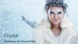  Presentation with snow - Slide deck consisting of queen - beautiful winter woman enjoying background and a sky blue colored foreground