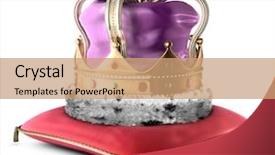  Presentation with king crown - Presentation with seven yarn balls for knitting crochet over white background background and a cream colored foreground