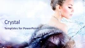  Presentation with luxury - Amazing theme having queen - winter girl in luxury fur backdrop and a sky blue colored foreground