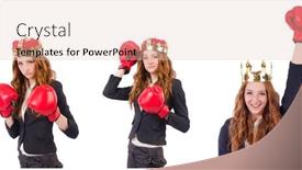  Presentation with queen - Audience pleasing slides consisting of queen-boxer-businesswoman-isolated backdrop and a lemonade colored foreground