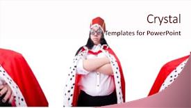  Presentation with queen - PPT theme having queen businesswoman in business concept background and a  colored foreground