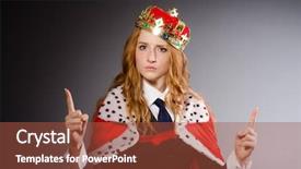  Presentation with queen - Cool new theme with queen businesswoman in funny concept backdrop and a red colored foreground