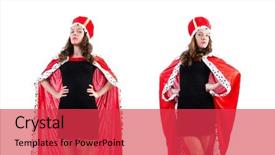  Presentation with queen - PPT theme having queen businesswoman isolated background and a red colored foreground