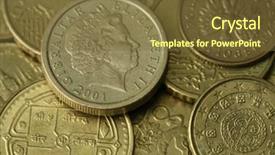  Presentation with cream gold texture paper - Presentation featuring money pound sign - golden coins texture background and a tawny brown colored foreground