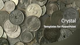  Presentation with silver - Presentation having india usa - silver coins texture background and a dark gray colored foreground