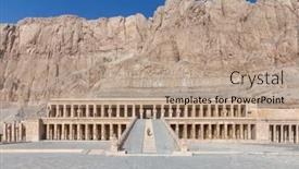  Presentation with mortuary - Presentation design with queen-hatshepsut-temple-in-luxor background and a coral colored foreground