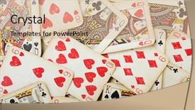  Presentation with gambling - PPT layouts featuring queen hearts - cards gambling leisure poker game background and a lemonade colored foreground