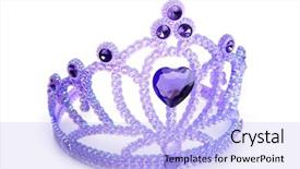  Presentation with purple heart - Audience pleasing slides consisting of queen hearts - children purple blue crown backdrop and a light blue colored foreground