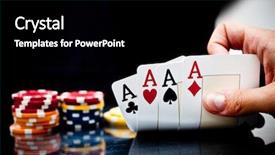  Presentation with queen - Cool new PPT theme with queen hearts - four aces of a kind backdrop and a black colored foreground