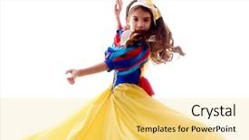  Presentation with fairy - Slide set having queen hearts - little cute dancing fairy girl background and a yellow colored foreground