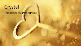  Presentation with magic wand - Presentation theme enhanced with queen hearts - magic wand heart background and a yellow colored foreground