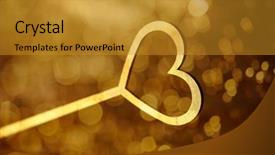  Presentation with magic wand - Colorful PPT theme enhanced with queen hearts - magic wand heart backdrop and a gold colored foreground