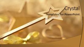  Presentation with magic wand - Theme consisting of queen hearts - magic wand background and a yellow colored foreground