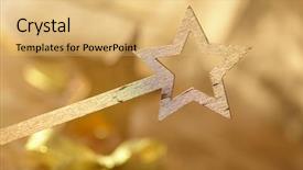  Presentation with magic wand - Cool new presentation theme with queen hearts - magic wand backdrop and a yellow colored foreground