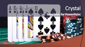  Presentation with poker chips - Audience pleasing theme consisting of queen hearts - place a poker player chips backdrop and a tawny brown colored foreground