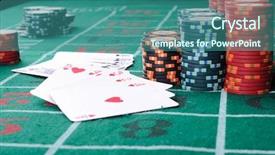  Presentation with queen - Cool new theme with queen hearts - place a poker player chips backdrop and a ocean colored foreground