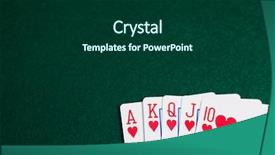  Presentation with queen - Theme enhanced with queen hearts - playing cards arranged on poker background and a dark gray colored foreground