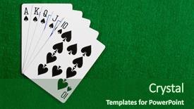  Presentation with playing cards - Audience pleasing theme consisting of queen hearts - playing cards flush on green backdrop and a forest green colored foreground