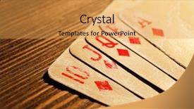  Presentation with playing cards - Audience pleasing presentation theme consisting of queen hearts - playing cards on wooden table backdrop and a yellow colored foreground