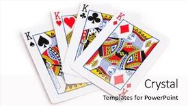  Presentation with poker - Amazing presentation theme having queen hearts - poker cards backdrop and a sky blue colored foreground