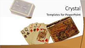  Presentation with playing cards - Audience pleasing PPT theme consisting of queen hearts - vintage playing cards isolated backdrop and a white colored foreground