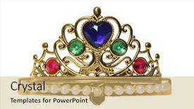  Presentation with crown - Cool new slides with one thing - jewelry crown on white backdrop and a yellow colored foreground