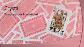  Presentation with playing cards - Cool new presentation with queen on playing cards background backdrop and a coral colored foreground
