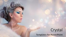  Presentation with magic - Audience pleasing slide deck consisting of queens - beautiful winter woman blowing backdrop and a lemonade colored foreground