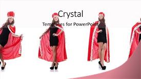  Presentation with queen - Beautiful PPT theme featuring queens - woman queen in funny concept backdrop and a lemonade colored foreground