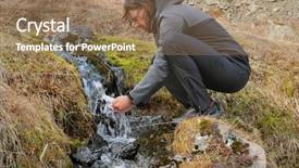 Presentation with pure water - Beautiful presentation design featuring quest - drinking water from a pure backdrop and a coral colored foreground