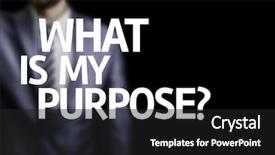  Presentation with purpose - Beautiful presentation theme featuring quest - what is my purpose written backdrop and a dark gray colored foreground