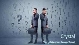  Presentation with question marks - Amazing PPT layouts having question and exclamation mark backdrop and a ocean colored foreground