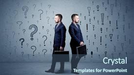  Presentation with question marks - Slides enhanced with question and exclamation mark background and a ocean colored foreground