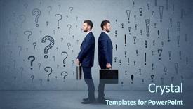  Presentation with question marks - Slides enhanced with question and exclamation mark background and a ocean colored foreground