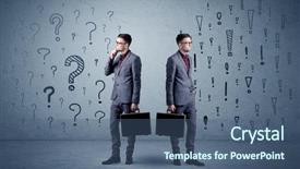  Presentation with question marks - PPT layouts having question and exclamation mark background and a ocean colored foreground