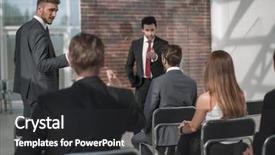  Presentation with double exposure of business people - Colorful slide deck enhanced with question answer interactive - business people at the business backdrop and a  colored foreground