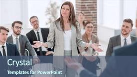  Presentation with question - Slides having question at a business seminar background and a ocean colored foreground