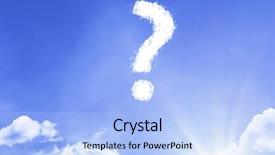  Presentation with sky blue and golden yellow - Slide deck having question cloud with a blue background and a light blue colored foreground