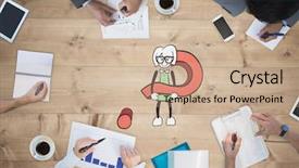  Presentation with bleached - Amazing presentation theme having question female character - business meeting against bleached wooden backdrop and a soft green colored foreground