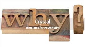  Presentation with color blocks - Colorful presentation enhanced with question in vintage wooden letterpress backdrop and a coral colored foreground