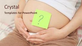  Presentation with pregnant woman in hospital - PPT theme consisting of pregnant woman with paper sticker background and a lemonade colored foreground