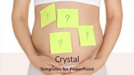  Presentation with pregnant woman - Cool new PPT theme with closeup concept of choosing baby backdrop and a coral colored foreground