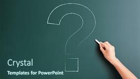  Presentation with question - Colorful slides enhanced with question-mark-drawed-on-blackboard backdrop and a ocean colored foreground